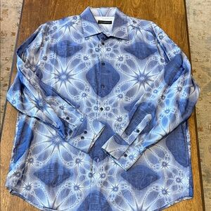 Jhane Barnes Purple and White Floral Shirt